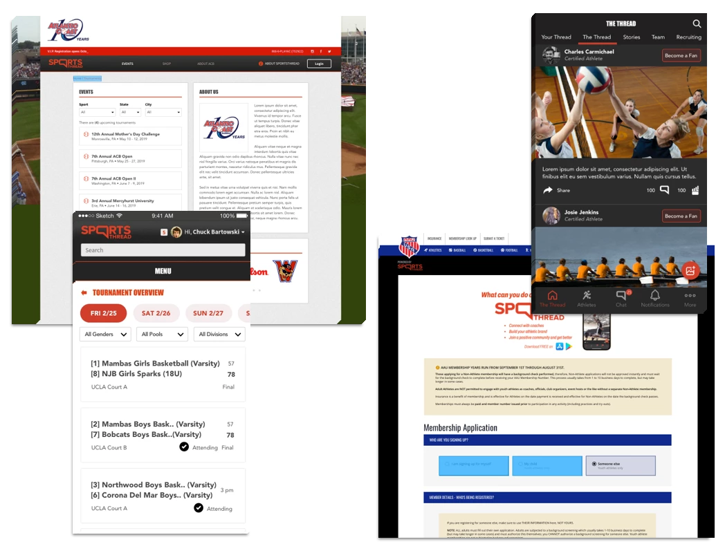 Event Management, Social & Ticketing Platform for Sports Thread
