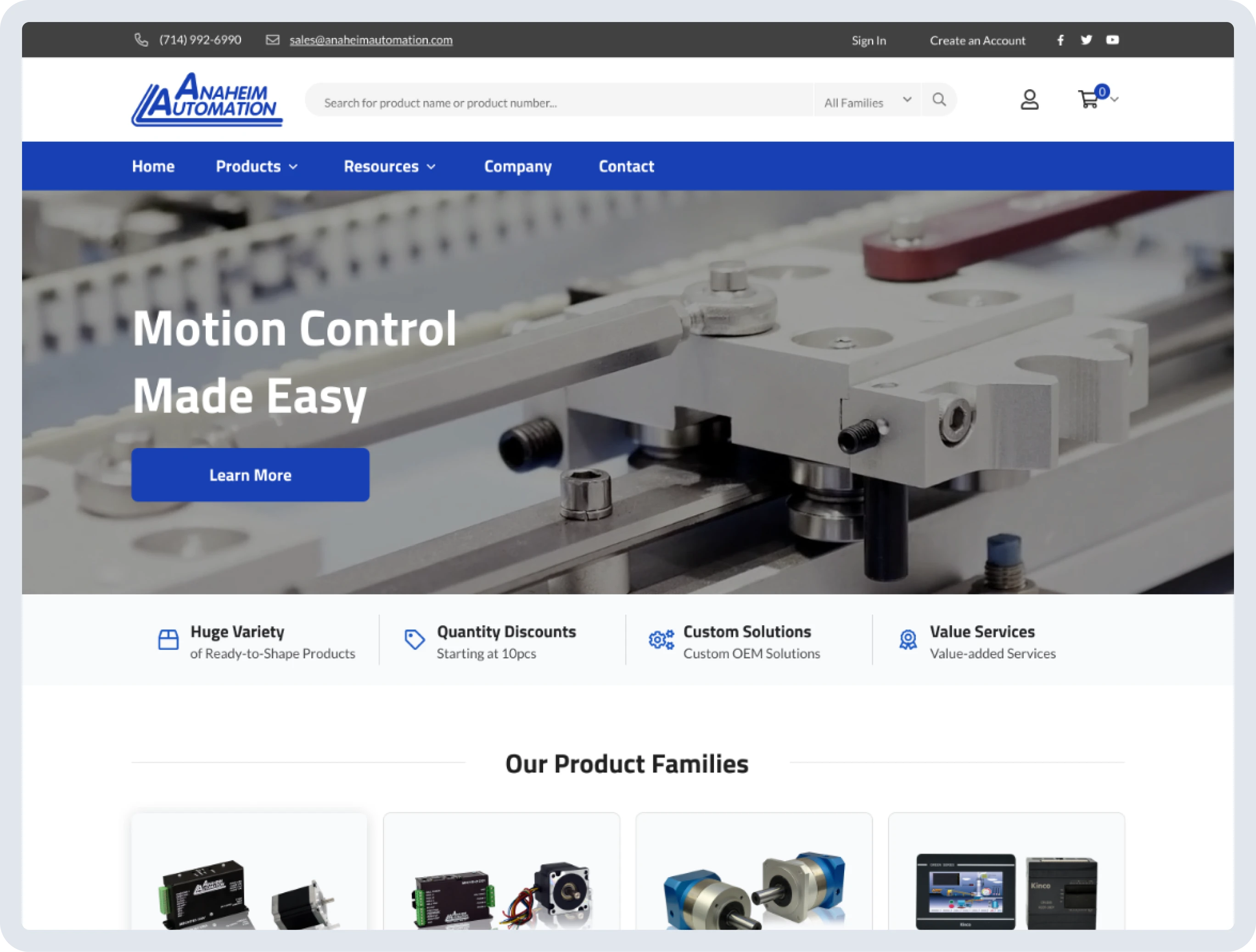 Anaheim Automation eCommerce Website