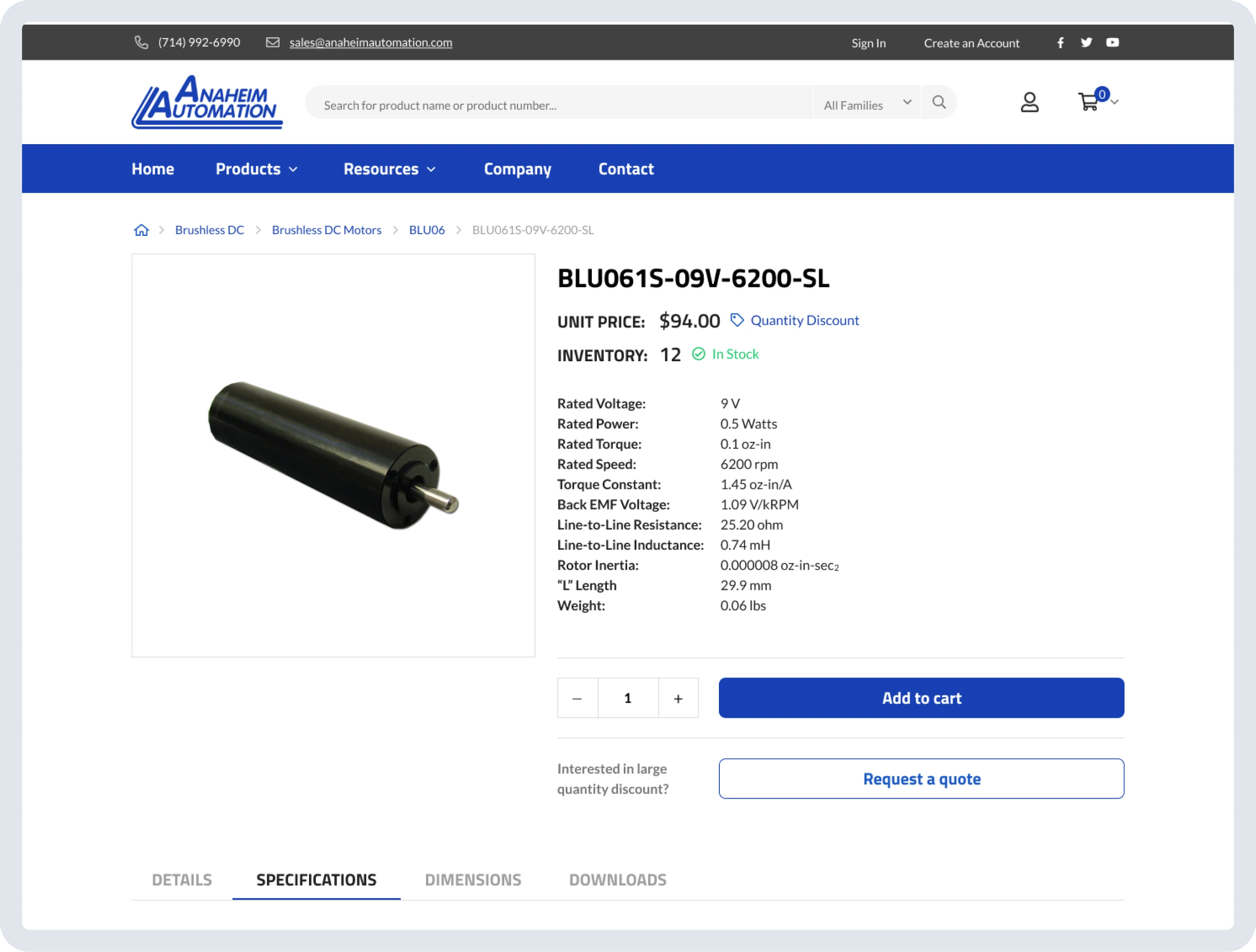 Anaheim Automation eCommerce Website