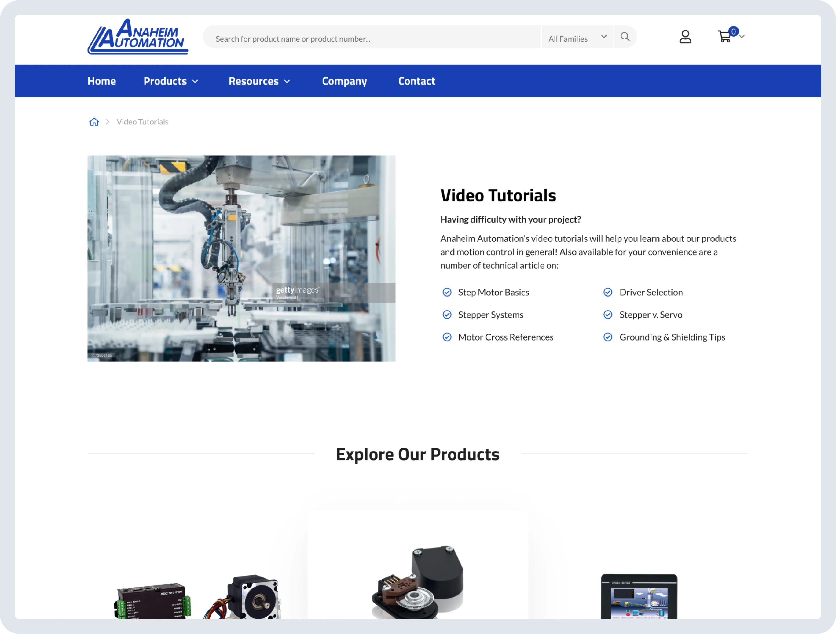 Anaheim Automation eCommerce Website
