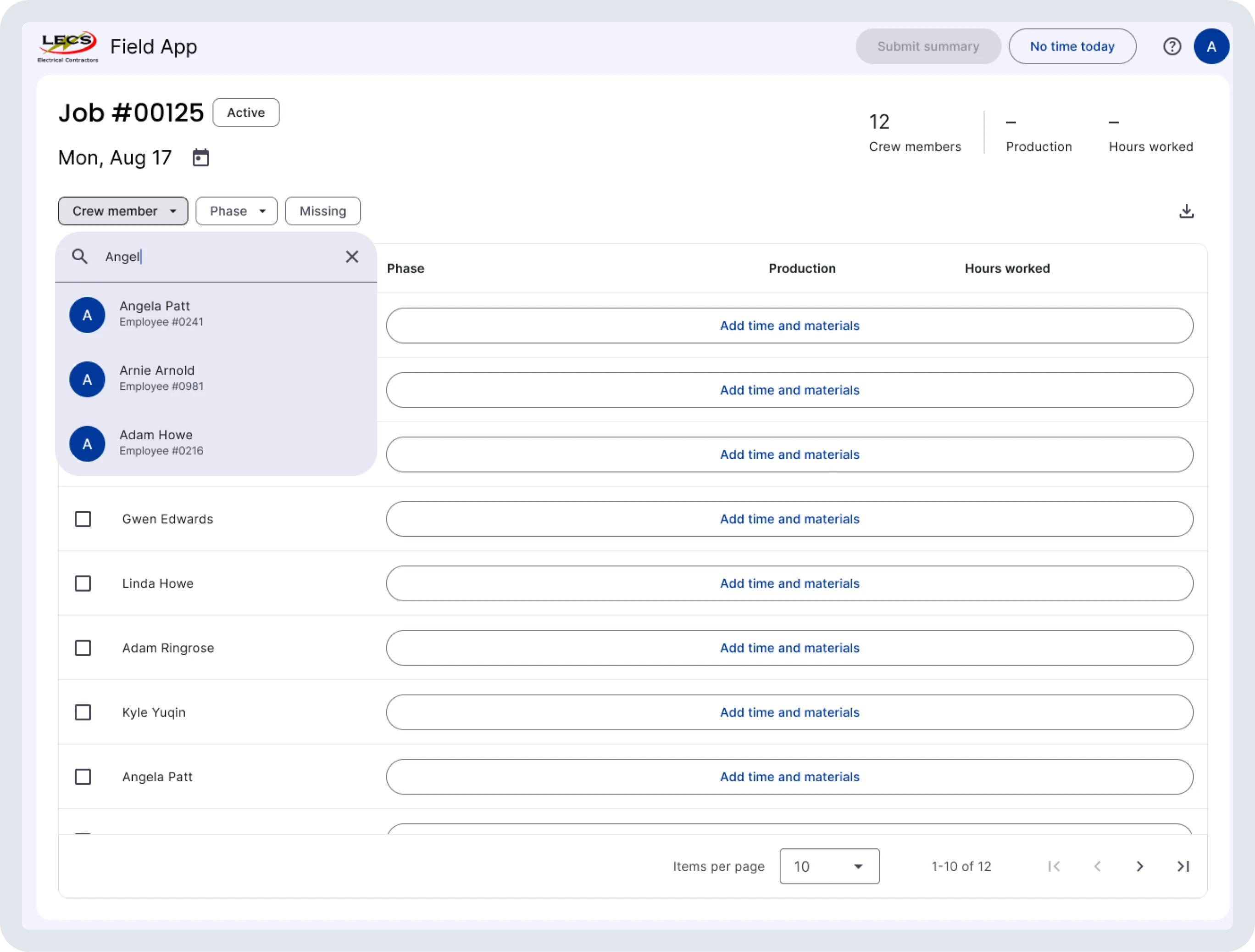 Electrical Contractors Field Service Web Application